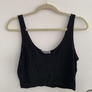 Joah Brown ribbed crop tank